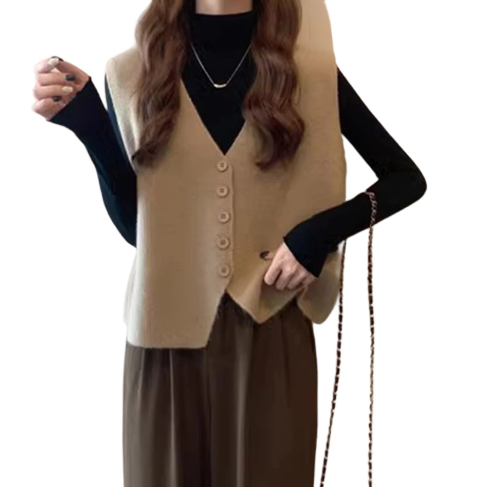 Knitted V Neck Sweater Vest Sleeveless Cardigan Waistcoat for Women Layered Outerwear for Seasonal and Casual Use
Knitted V Neck Sweater Vest Sleeveless Cardigan Waistcoat for Women Layered Outerwear for Seasonal and Casual Use