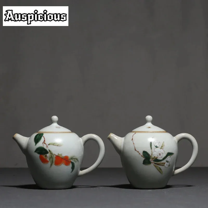225ml Retro Bluish White Ceramic Teapot Handmade Ru Kiln Camellia Art Tea Maker Pot Household Kung Fu Pu'er Tea Master Pots Gift
225ml Retro Bluish White Ceramic Teapot Handmade Ru Kiln Camellia Art Tea Maker Pot Household Kung Fu Pu'er Tea Master Pots Gift