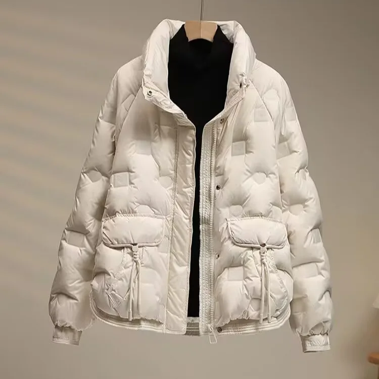 Winter Women's Short Slim Pressed White Duck Down Coat Loose Stand-up Collar Bread Jacket Zipper Winter Parka Women
Winter Women's Short Slim Pressed White Duck Down Coat Loose Stand-up Collar Bread Jacket Zipper Winter Parka Women