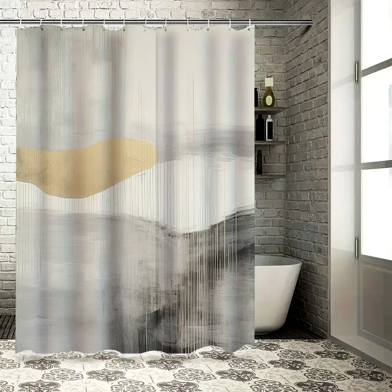 Занавеска для душа с современным художественным принтом и золотыми полосками, нейтральный декор для ванной комнаты для домашней кухни (белый)
Занавеска для душа с современным художественным принтом и золотыми полосками, нейтральный декор для ванной комнаты для домашней кухни (белый)