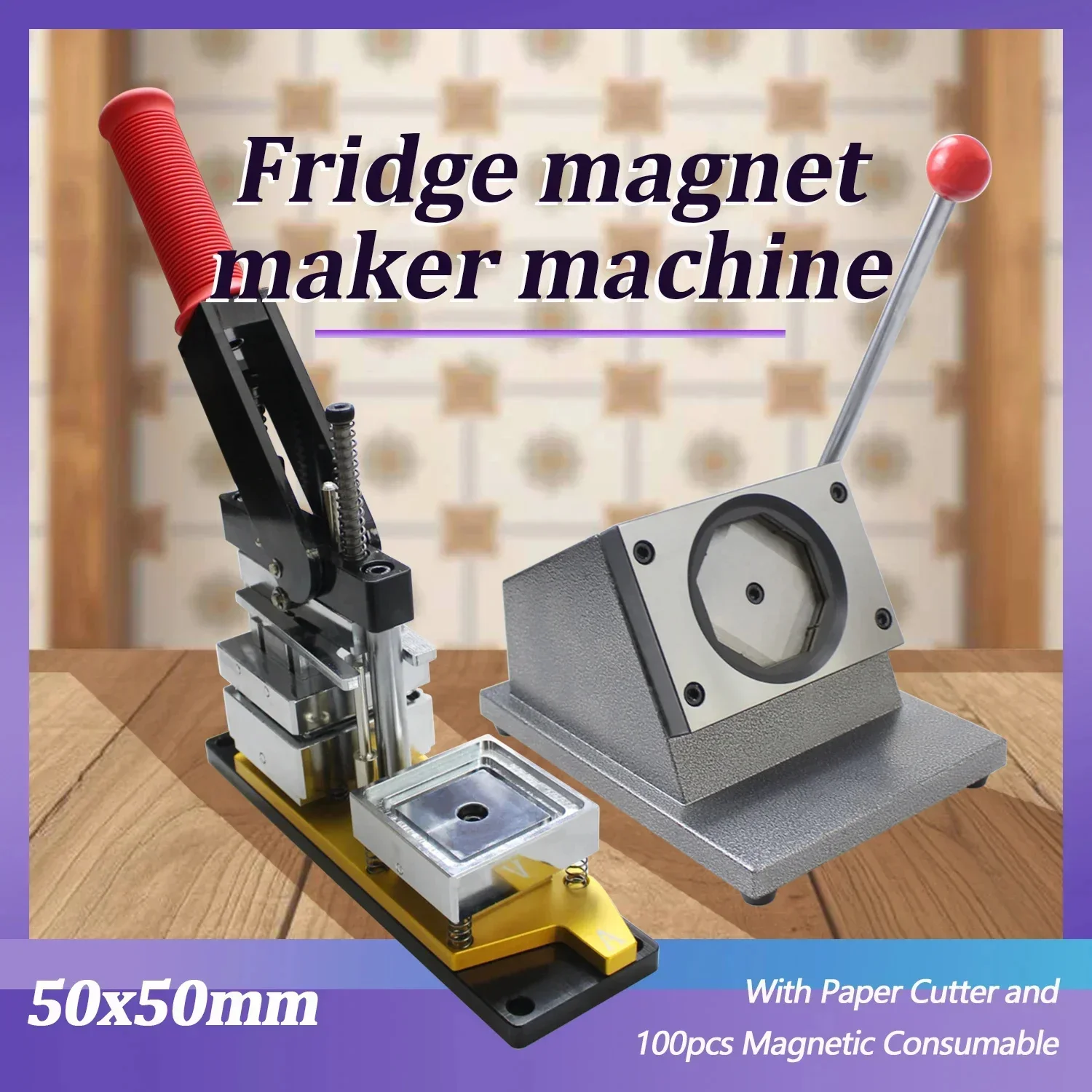 2025 New 50×50mm DIY Fridge Magnetic Press Machine Custom Refrigerator Sticker Set With Paper Cutter Machine+100Pcs Magnet Parts
2025 New 50×50mm DIY Fridge Magnetic Press Machine Custom Refrigerator Sticker Set With Paper Cutter Machine+100Pcs Magnet Parts