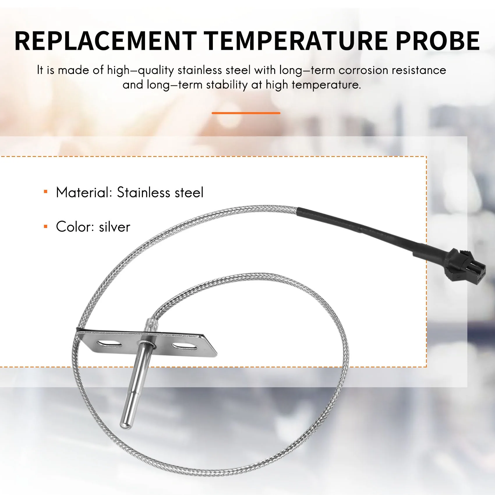 #372P Replacement Temperature Probe Sensor for Pit Boss Pellet Grills and Smokers (silver)
#372P Replacement Temperature Probe Sensor for Pit Boss Pellet Grills and Smokers (silver)