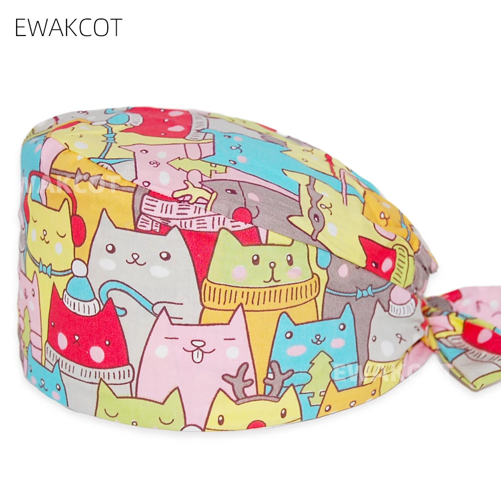 Cats Printed Dental Cap 100% Cotton Cordlock Long Hair Surgical Caps Women men Soft Chef Spa Pet shop Clinic Working Hats Unisex
Cats Printed Dental Cap 100% Cotton Cordlock Long Hair Surgical Caps Women men Soft Chef Spa Pet shop Clinic Working Hats Unisex