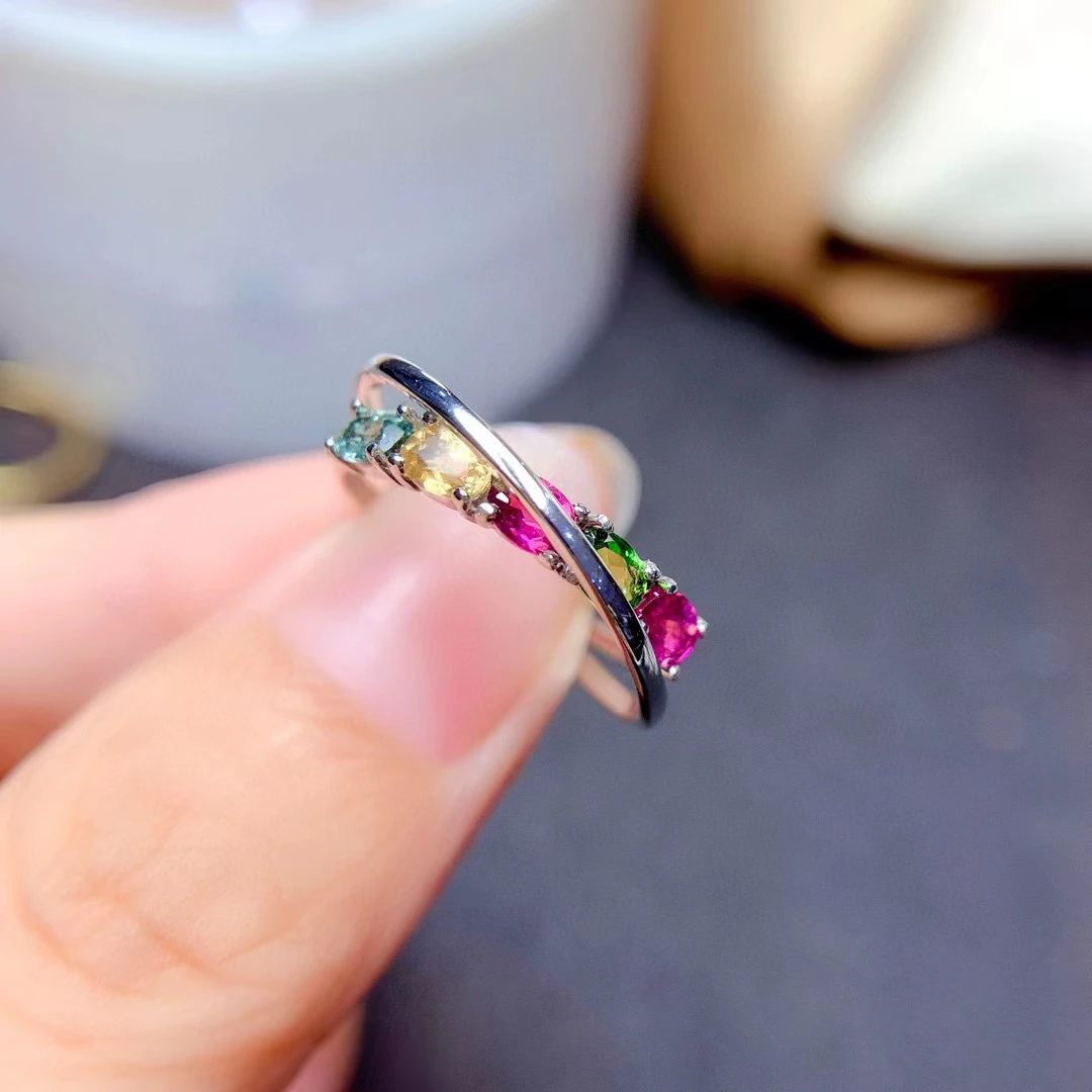 2022 New Candy tourmaline gemstone ring for women colorful jewelry natural gem real 925 silver Adjustable Size girl date gift
2022 New Candy tourmaline gemstone ring for women colorful jewelry natural gem real 925 silver Adjustable Size girl date gift