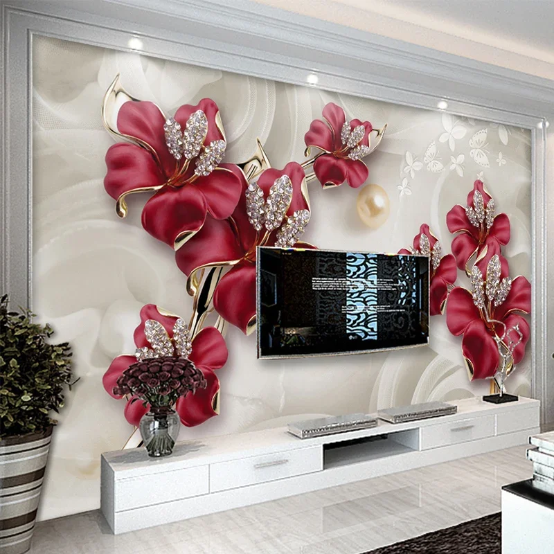 Custom 3D Photo Wallpaper Beautiful Stereo Jewelry Flower TV Wall Mural Living Room Bedroom Non-woven Mural Waterproof Wallpaper
Custom 3D Photo Wallpaper Beautiful Stereo Jewelry Flower TV Wall Mural Living Room Bedroom Non-woven Mural Waterproof Wallpaper