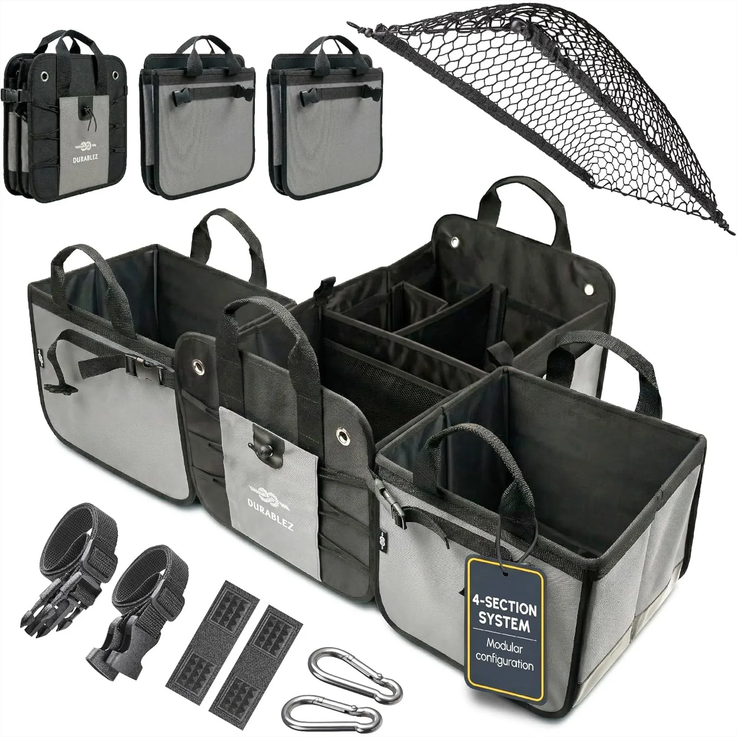 XL Trunk Organizer for Car Storage with 4 Modular Sections, Heavy Duty Collapsible Cargo Box for Groceries, Tools, and Sports
XL Trunk Organizer for Car Storage with 4 Modular Sections, Heavy Duty Collapsible Cargo Box for Groceries, Tools, and Sports