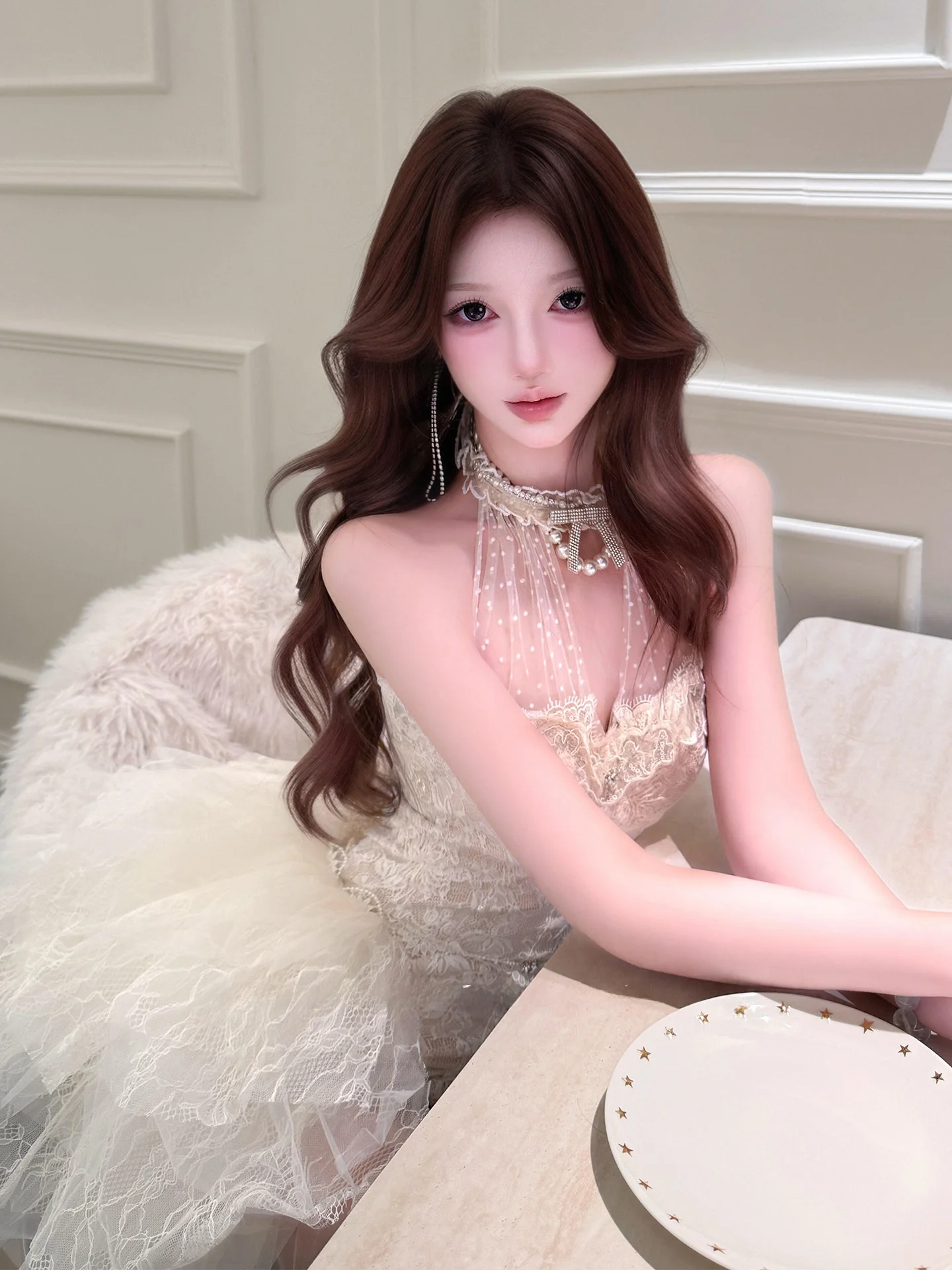 Elegant Off-Shoulder Lace Insert High Waist Irregular Hem Princess Dress Birthday Celebration Gown for Women Spring Season
Elegant Off-Shoulder Lace Insert High Waist Irregular Hem Princess Dress Birthday Celebration Gown for Women Spring Season