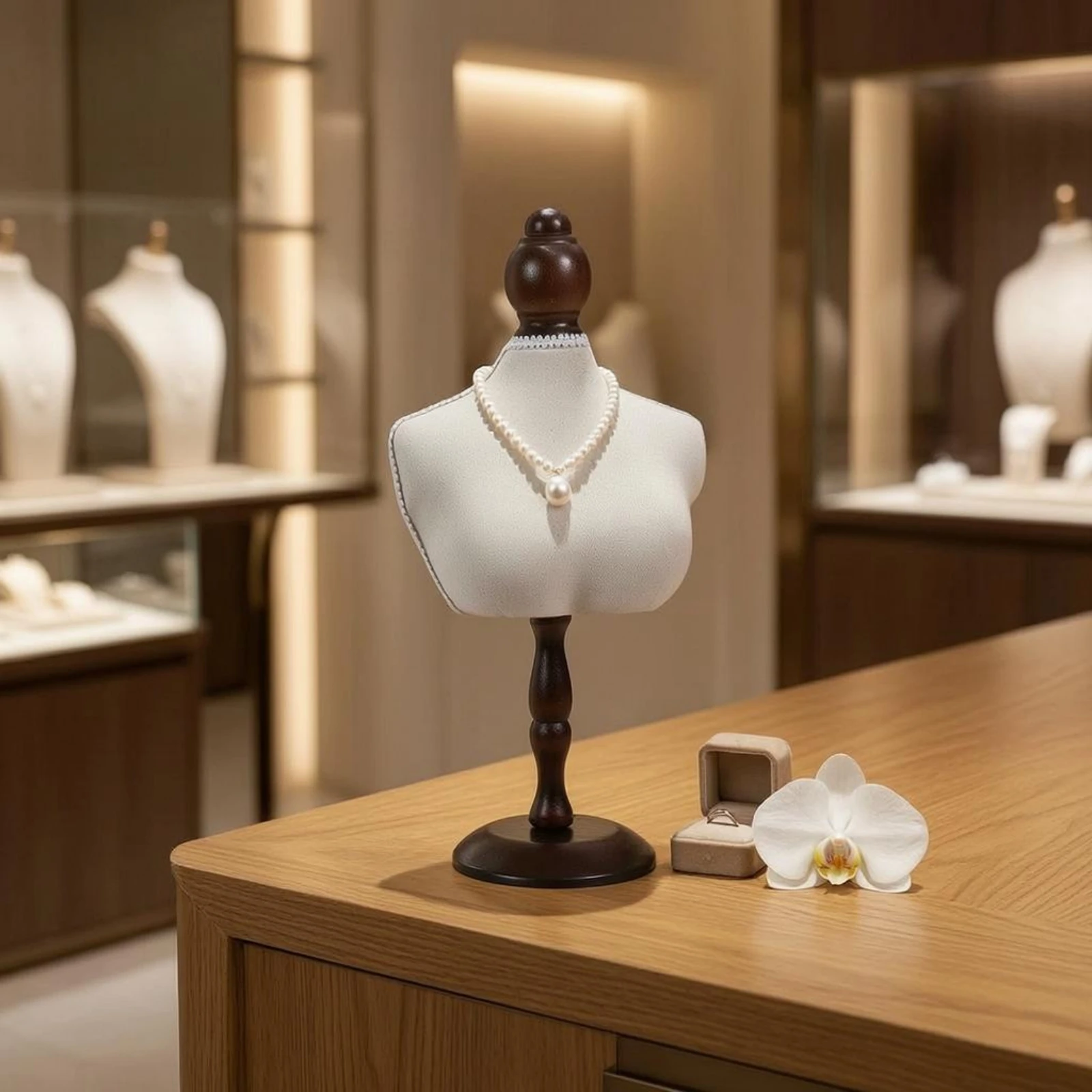 Necklace Bust Display Stand Wood-Tone Necklace Display Bust Stor-E Fixture Easy to Organize Scratch Protection
Necklace Bust Display Stand Wood-Tone Necklace Display Bust Stor-E Fixture Easy to Organize Scratch Protection