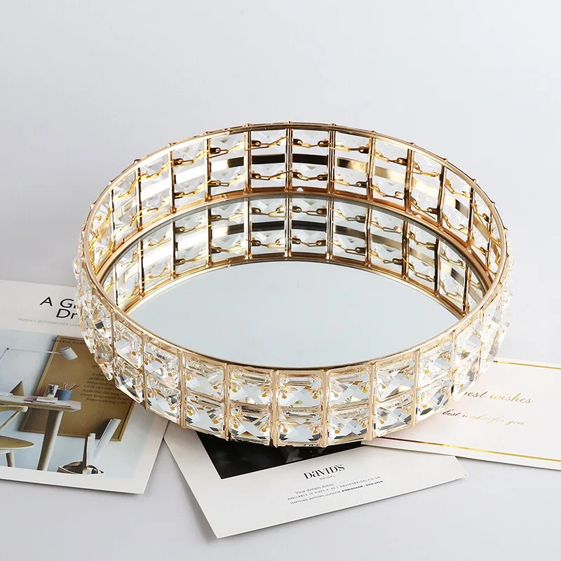 Round Crystal Jewelry Tray Holder Mirrored Tray Perfume Tray Cosmetic Tray Crystal Beads for Earrings Necklace Organizer
Round Crystal Jewelry Tray Holder Mirrored Tray Perfume Tray Cosmetic Tray Crystal Beads for Earrings Necklace Organizer