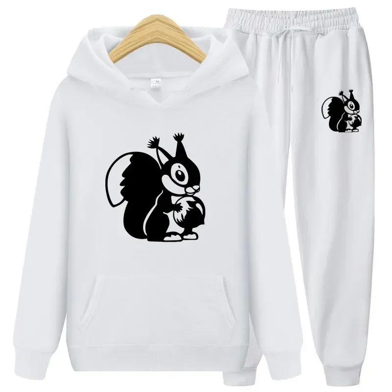 Fashion Print Tracksuit Women Squirrel Hooded Sweatshirt and Sweatpants Two Pieces Suits Male Casual Fitness Jogging Sports Sets
Fashion Print Tracksuit Women Squirrel Hooded Sweatshirt and Sweatpants Two Pieces Suits Male Casual Fitness Jogging Sports Sets