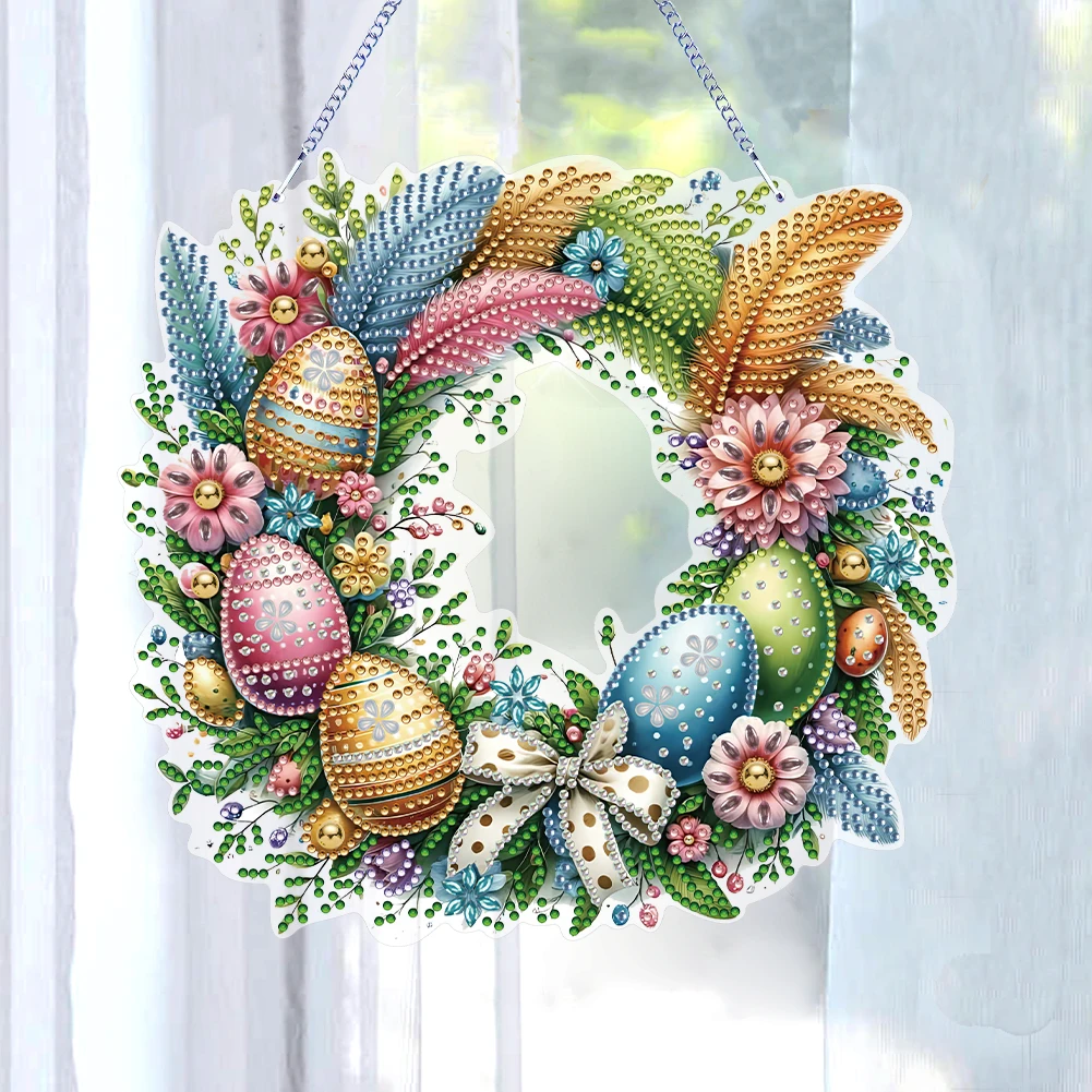 Single Sided Diamond Art Hanging Pendant Handmade Easter Wreath Diamond Painting Hanging Pendant Chicken Rabbit for Office Decor
Single Sided Diamond Art Hanging Pendant Handmade Easter Wreath Diamond Painting Hanging Pendant Chicken Rabbit for Office Decor