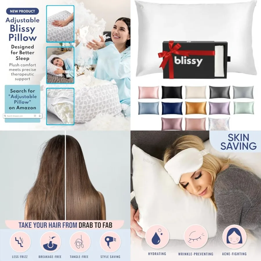 Silk Pillowcase - 100 Pure Mulberry Silk - 22 Momme 6A High-Grade Fibers - Silk Pillow Cover for Hair Sk - Regular, White
Silk Pillowcase - 100 Pure Mulberry Silk - 22 Momme 6A High-Grade Fibers - Silk Pillow Cover for Hair Sk - Regular, White