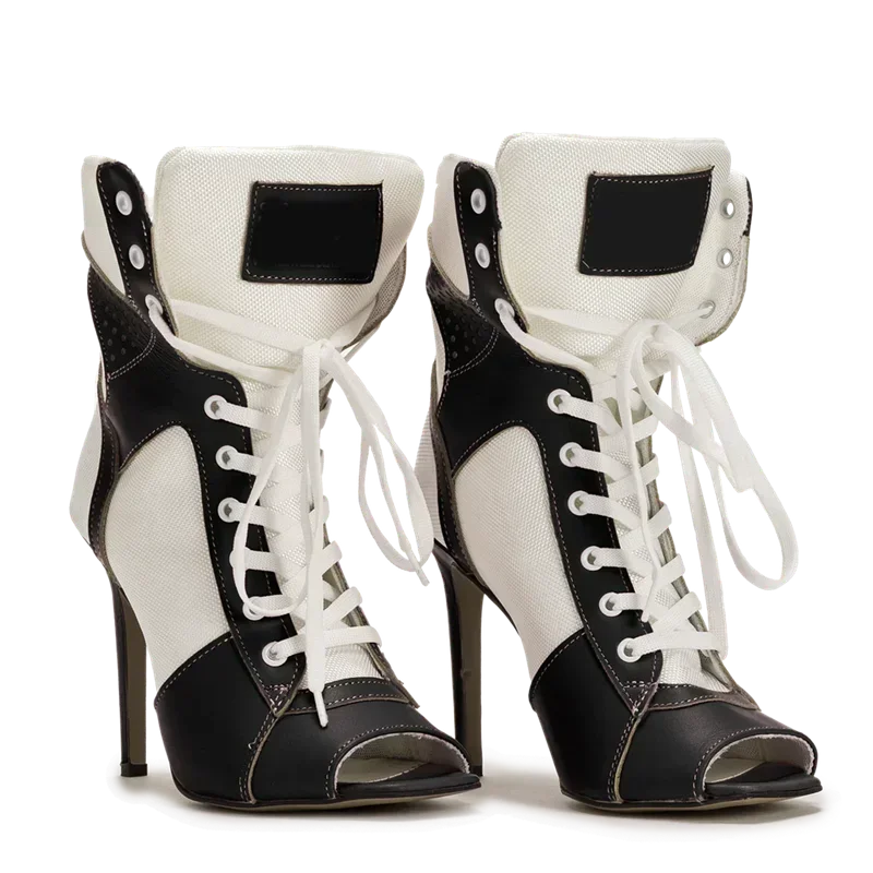 Peep Toe Corss Tied Patchwork Ankle Boots Sexy Square Toe Thick Heel New Arrivals Fashion Women Runway Shoes
Peep Toe Corss Tied Patchwork Ankle Boots Sexy Square Toe Thick Heel New Arrivals Fashion Women Runway Shoes