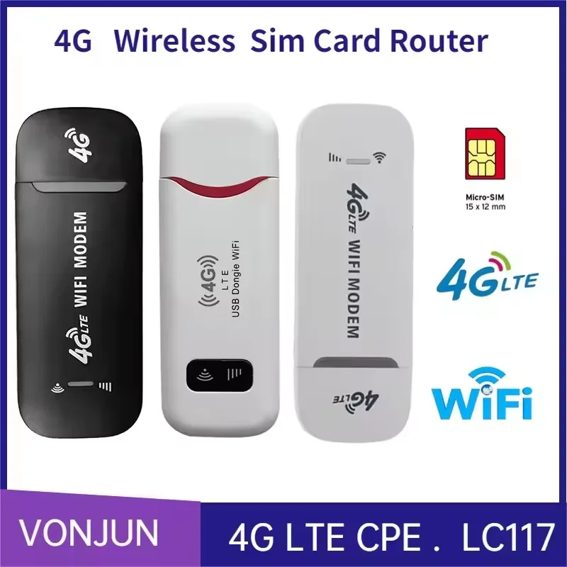 4G LTE Wireless USB Dongle Mobile WiFi Router 150Mbps Modem Stick Sim Card Mobile Broadband Pocket Hotspot for Home Office Car
4G LTE Wireless USB Dongle Mobile WiFi Router 150Mbps Modem Stick Sim Card Mobile Broadband Pocket Hotspot for Home Office Car