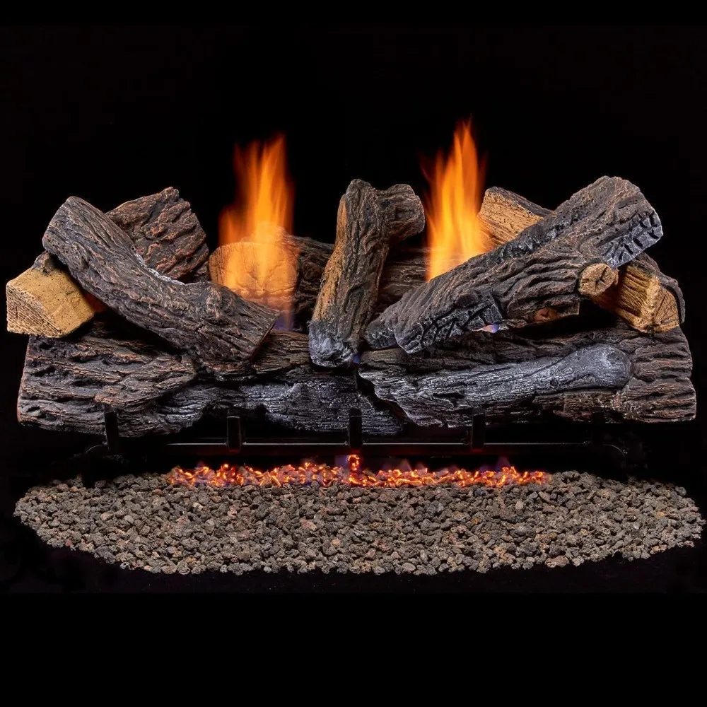 DLS-30T-2 Dual Fuel Ventless Fireplace Logs Set with Thermostat, Use with Natural Gas or Liquid Propane, 33000 BTU Customized
DLS-30T-2 Dual Fuel Ventless Fireplace Logs Set with Thermostat, Use with Natural Gas or Liquid Propane, 33000 BTU Customized
