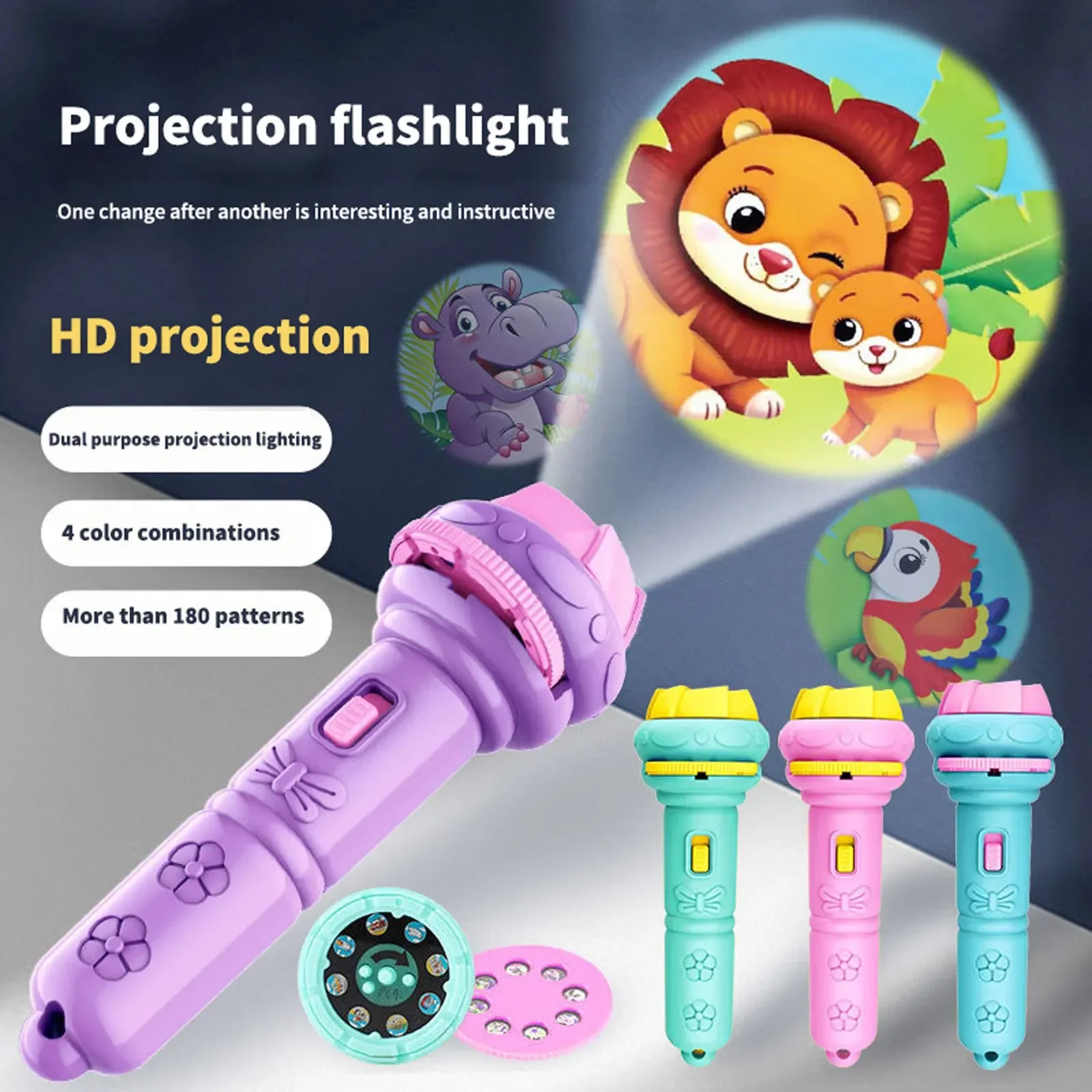 Flashlight Projector Torch Lamp Toy Cute Cartoon Creativity Toy Torch Lamp Flashlight Projector Toy Baby Sleeping Story Book
Flashlight Projector Torch Lamp Toy Cute Cartoon Creativity Toy Torch Lamp Flashlight Projector Toy Baby Sleeping Story Book