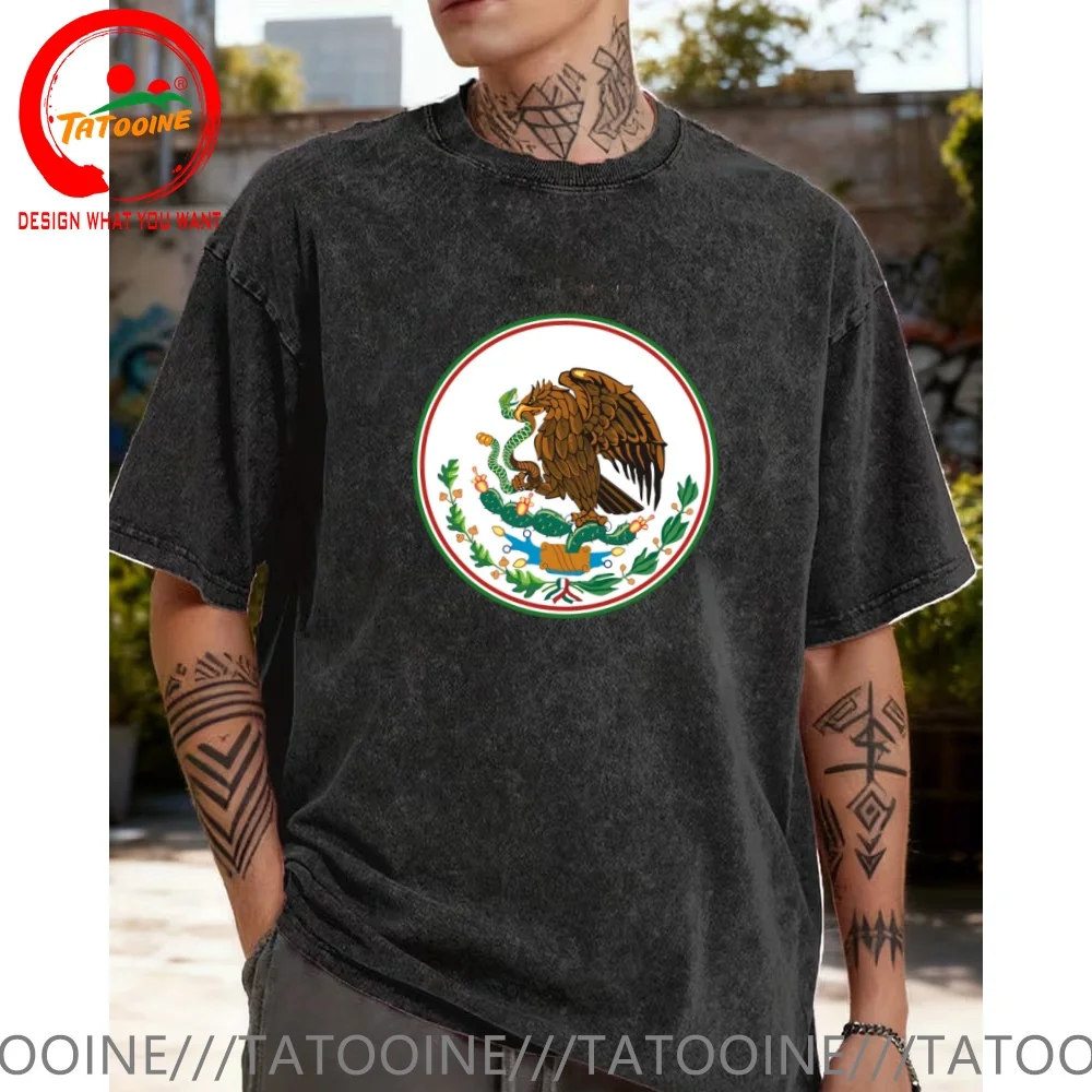 Vintage Washed Cotton T-Shirt Funny Designer Mexican Eagle Mexico Coat of Arms T Shirt Men Fashion Trendy Casual Clothing Stylis
Vintage Washed Cotton T-Shirt Funny Designer Mexican Eagle Mexico Coat of Arms T Shirt Men Fashion Trendy Casual Clothing Stylis