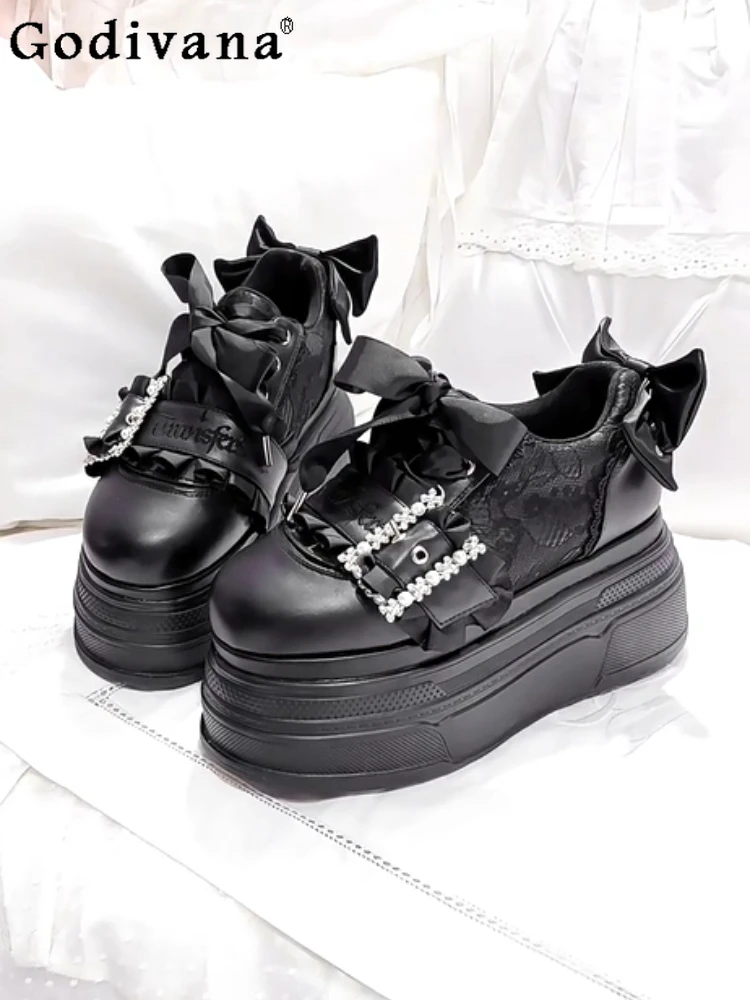 Japanese Original Lolita Sweet Platform Muffin Shoes Sweet Cool Girl Bow Rhinestone Round Head Casual Versatile Single Shoes
Japanese Original Lolita Sweet Platform Muffin Shoes Sweet Cool Girl Bow Rhinestone Round Head Casual Versatile Single Shoes