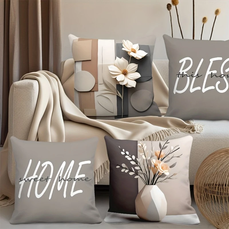 Neutral Tone Home Blessing Floral Pillow Covers Pattern Cushion Cover Suitable For Sofa Bedroom Car Pillow Cover
Neutral Tone Home Blessing Floral Pillow Covers Pattern Cushion Cover Suitable For Sofa Bedroom Car Pillow Cover