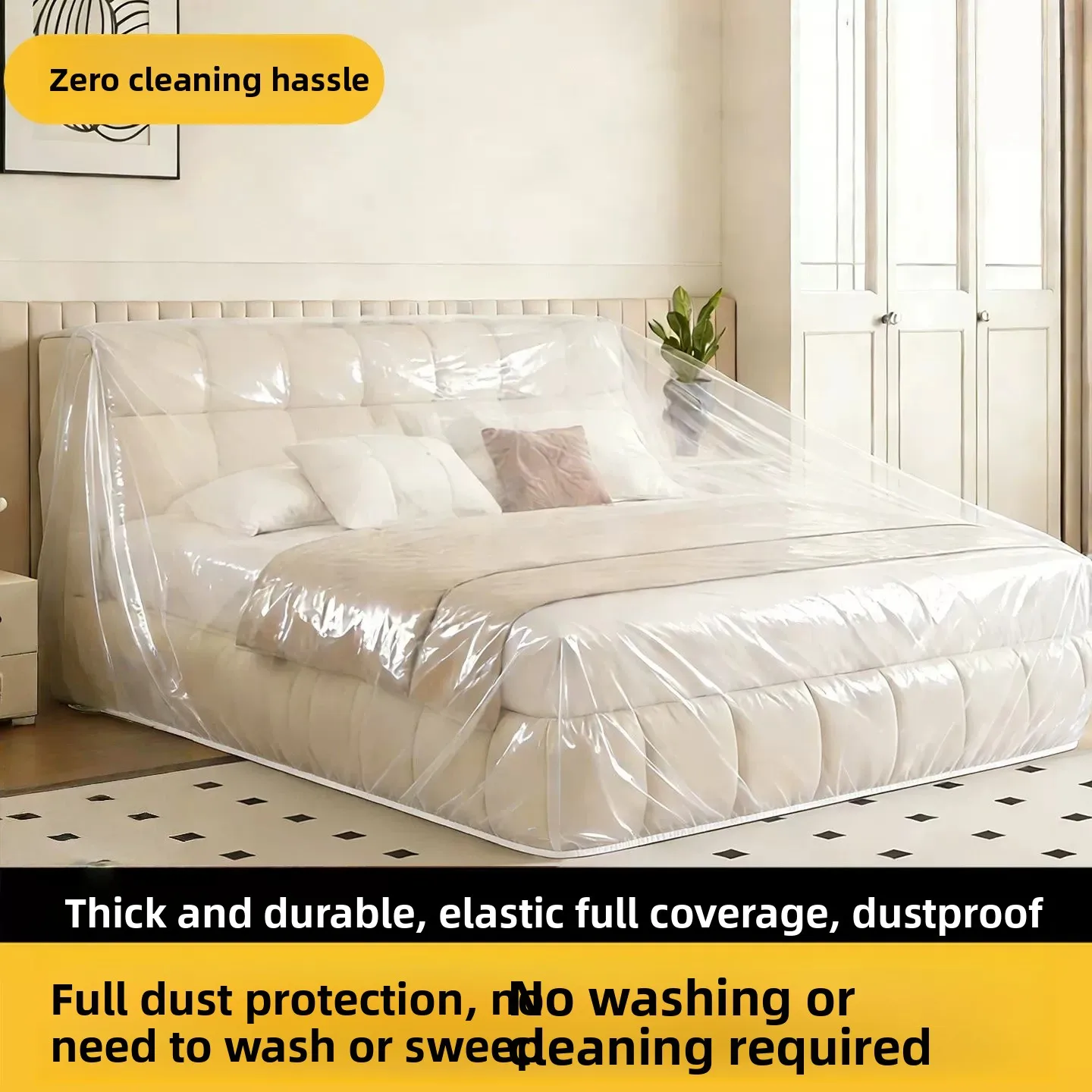 Thickened Full Cover Dustproof Plastic Bedding Protector Cover Disposable Wear-resistant Modern Simple Style Home Fabric
Thickened Full Cover Dustproof Plastic Bedding Protector Cover Disposable Wear-resistant Modern Simple Style Home Fabric