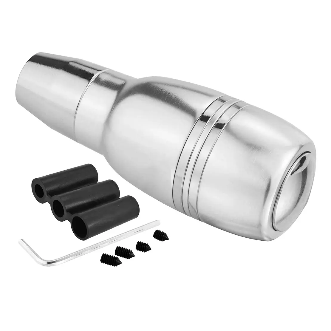 Автоматическая автомобильная ручка переключения передач из серебряного алюминиевого сплава, головка рычага переключения передач с 3 адаптерами
Автоматическая автомобильная ручка переключения передач из серебряного алюминиевого сплава, головка рычага переключения передач с 3 адаптерами