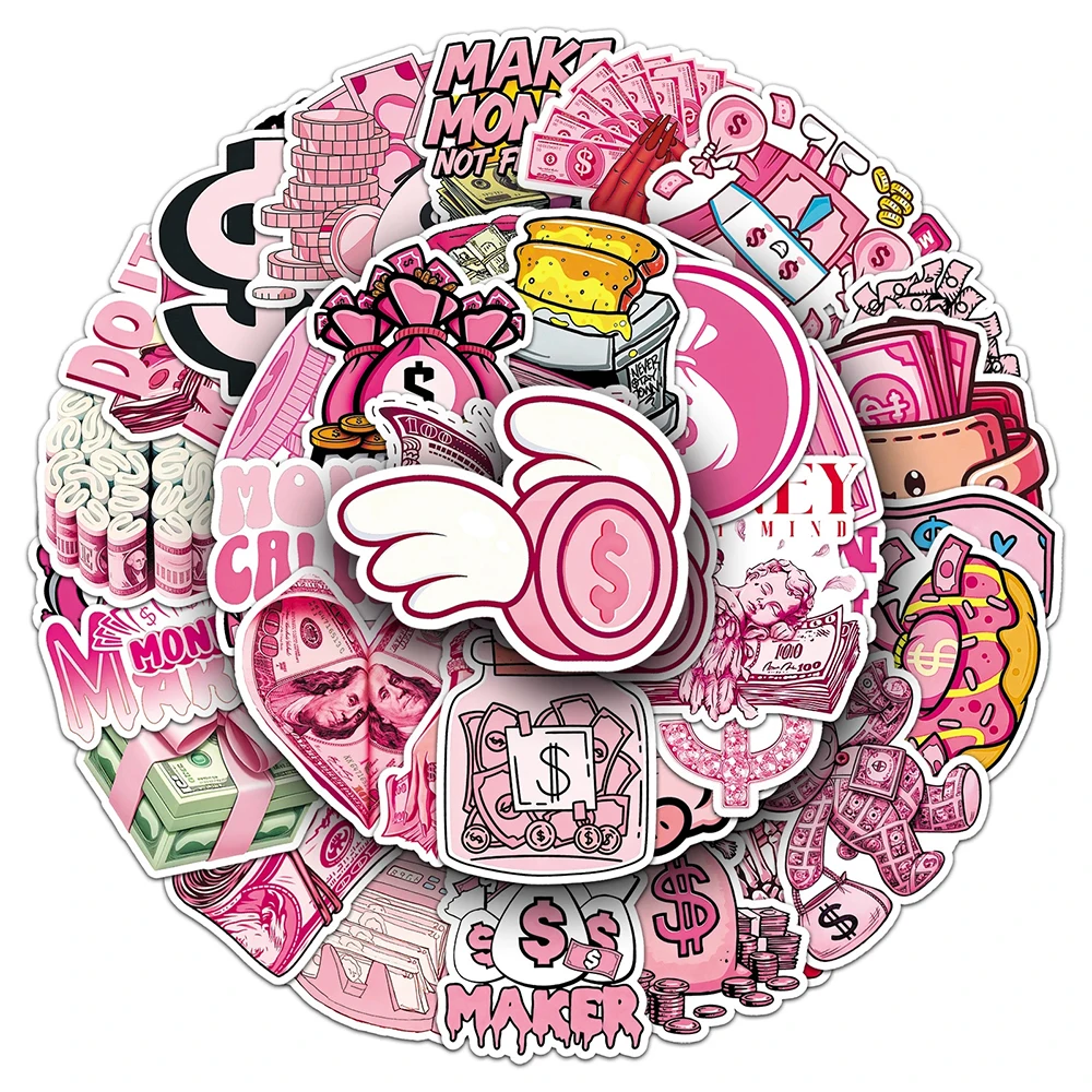 10/30/50pcs Cartoon Pink Dollar Sign Stickers Cute Money Graffiti Decals Water Bottle Phone Guitar Bike Waterproof Sticker Pack
10/30/50pcs Cartoon Pink Dollar Sign Stickers Cute Money Graffiti Decals Water Bottle Phone Guitar Bike Waterproof Sticker Pack