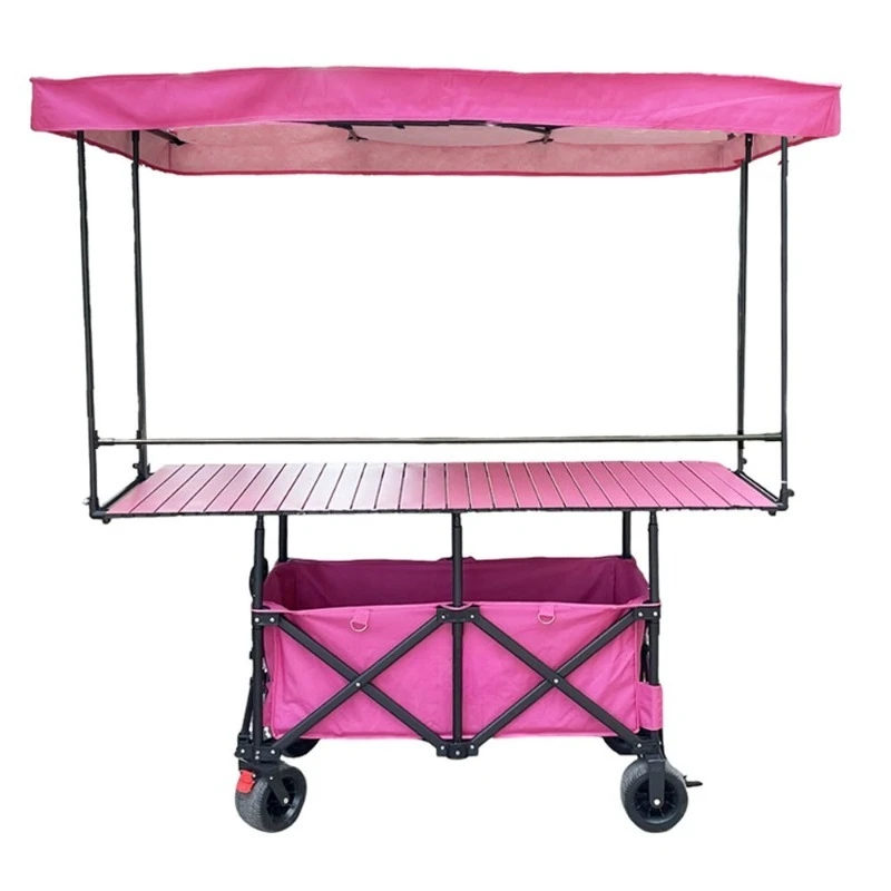Double bottom camping stall trolley 167x60 large folding table board stall snack dining car with awning
Double bottom camping stall trolley 167x60 large folding table board stall snack dining car with awning
