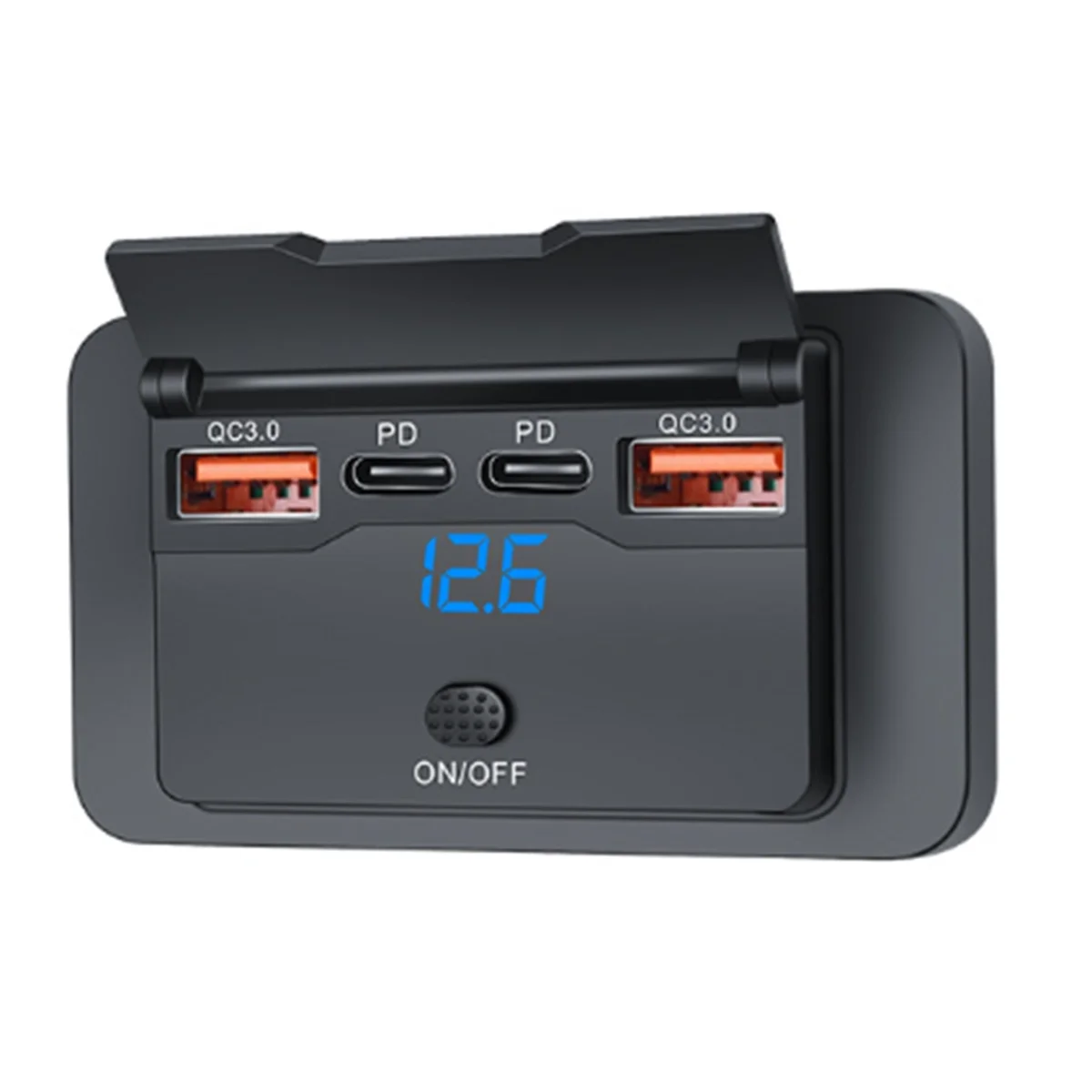 A07I 4-портовое 12 В 108 Вт двойное PD + двойное зарядное устройство QC3.0 USB с цифровым вольтметром, розеткой, адаптером панели розетки
A07I 4-портовое 12 В 108 Вт двойное PD + двойное зарядное устройство QC3.0 USB с цифровым вольтметром, розеткой, адаптером панели розетки