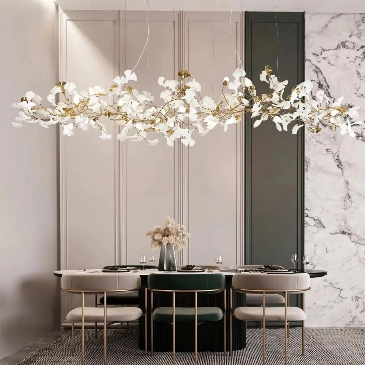 High Ceiling Ginkgo Leaf Chandeliers For Duplex Staircase Long Gold Leaf Pendant Hanging Chandelier For Vila Table Lobby Hotel
High Ceiling Ginkgo Leaf Chandeliers For Duplex Staircase Long Gold Leaf Pendant Hanging Chandelier For Vila Table Lobby Hotel