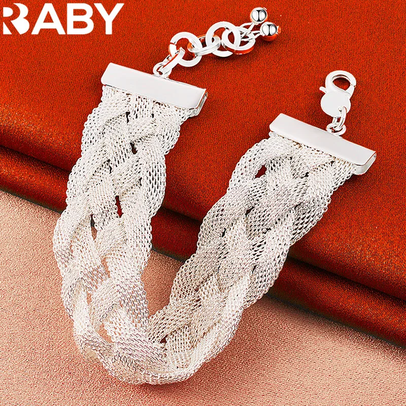 URBABY 925 Sterling Silver Woven Mesh Interweave Chain Bracelet For Women Wedding Engagement Party Fashion Jewelry Accessories
URBABY 925 Sterling Silver Woven Mesh Interweave Chain Bracelet For Women Wedding Engagement Party Fashion Jewelry Accessories