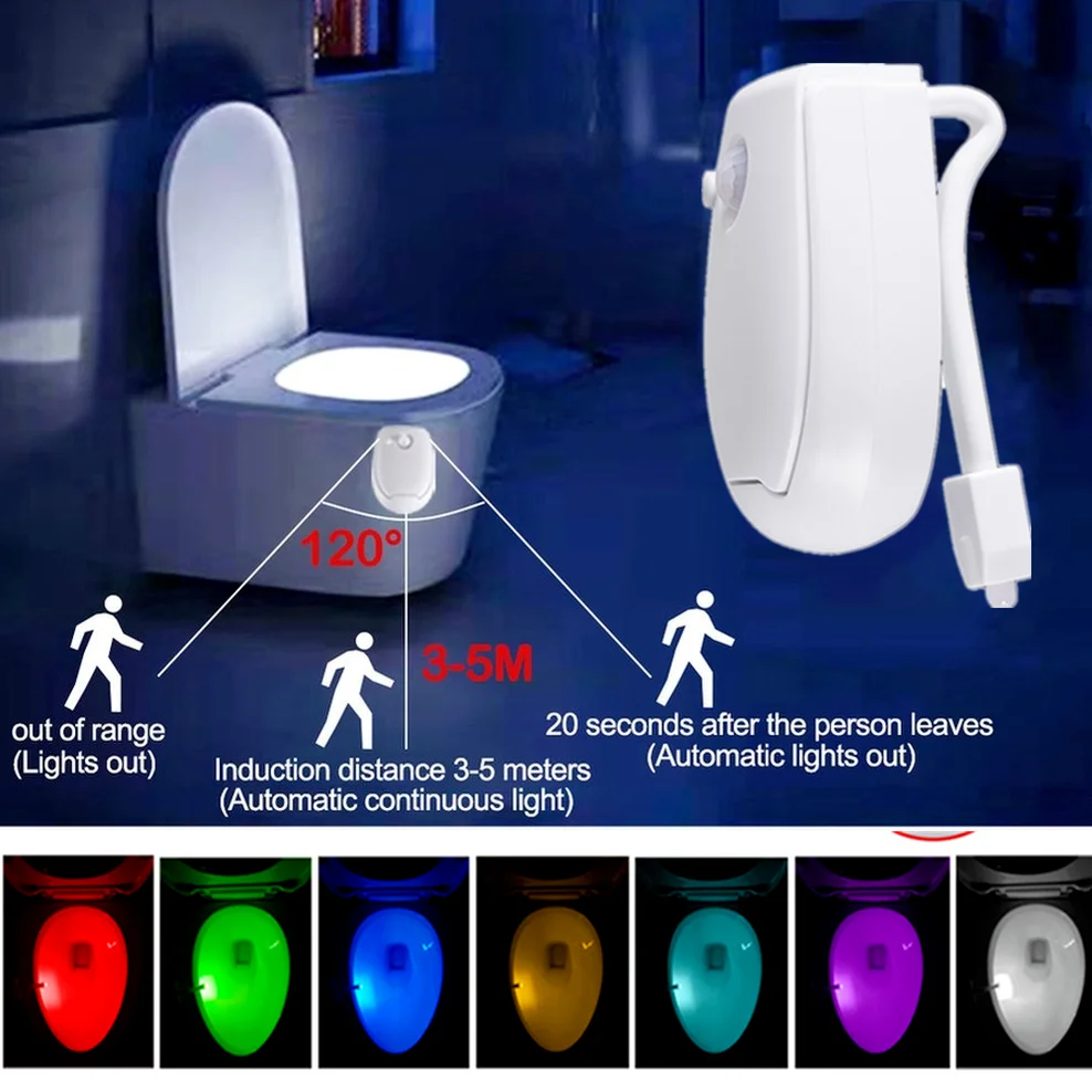 6pcs/ lot 8 Colors Waterproof Toilet LED WC Toilet Lamps Luminaria Bedside Backlight Smart PIR Motion Sensor Toilet Night Light
6pcs/ lot 8 Colors Waterproof Toilet LED WC Toilet Lamps Luminaria Bedside Backlight Smart PIR Motion Sensor Toilet Night Light