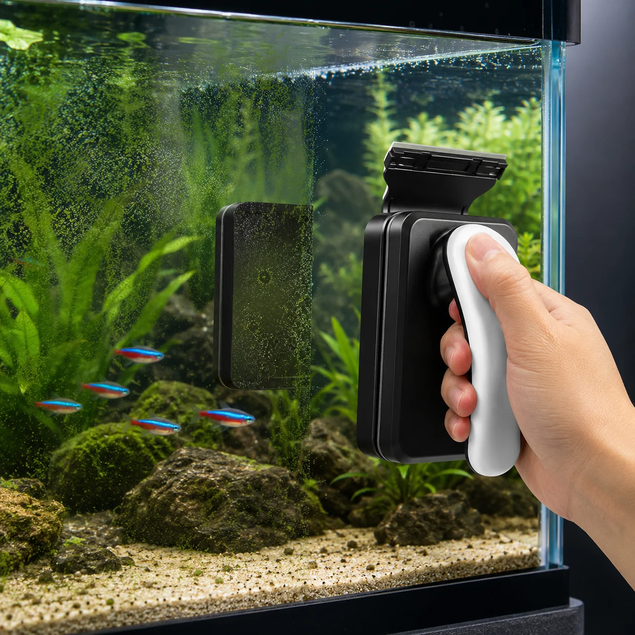 Magnetic Aquarium Glass Cleaner with Scraper Blade Algae Cleaning Brush for Fish Tank 8–18mm Glass 3 Sizes
Magnetic Aquarium Glass Cleaner with Scraper Blade Algae Cleaning Brush for Fish Tank 8–18mm Glass 3 Sizes