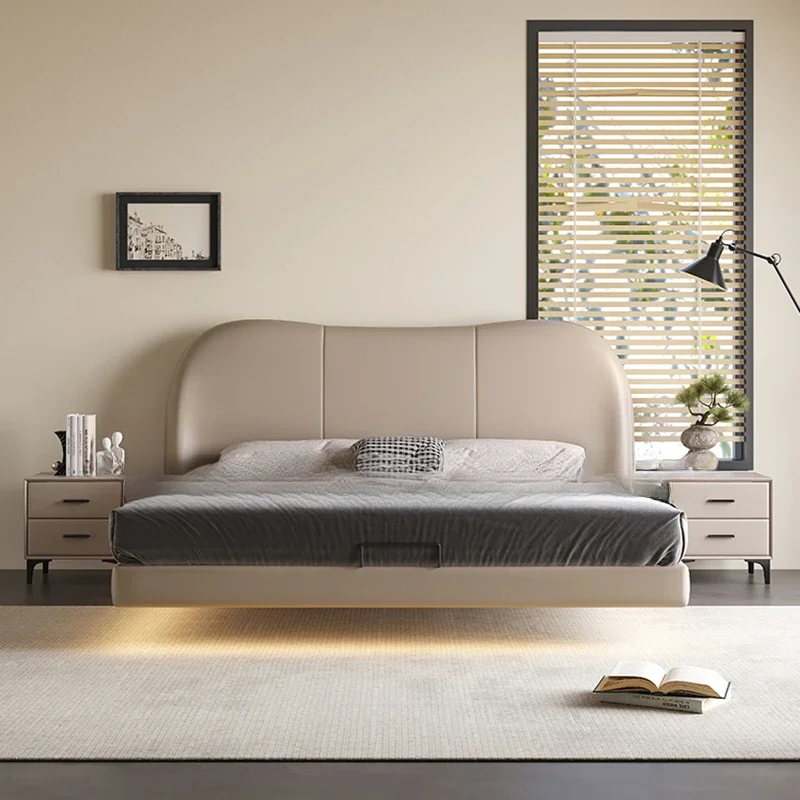 Floating White Leather Bed Lights King Simple Princesse Modern Loft Bed Double Cabinets Big Lit De Chambre A Coucher Furniture
Floating White Leather Bed Lights King Simple Princesse Modern Loft Bed Double Cabinets Big Lit De Chambre A Coucher Furniture