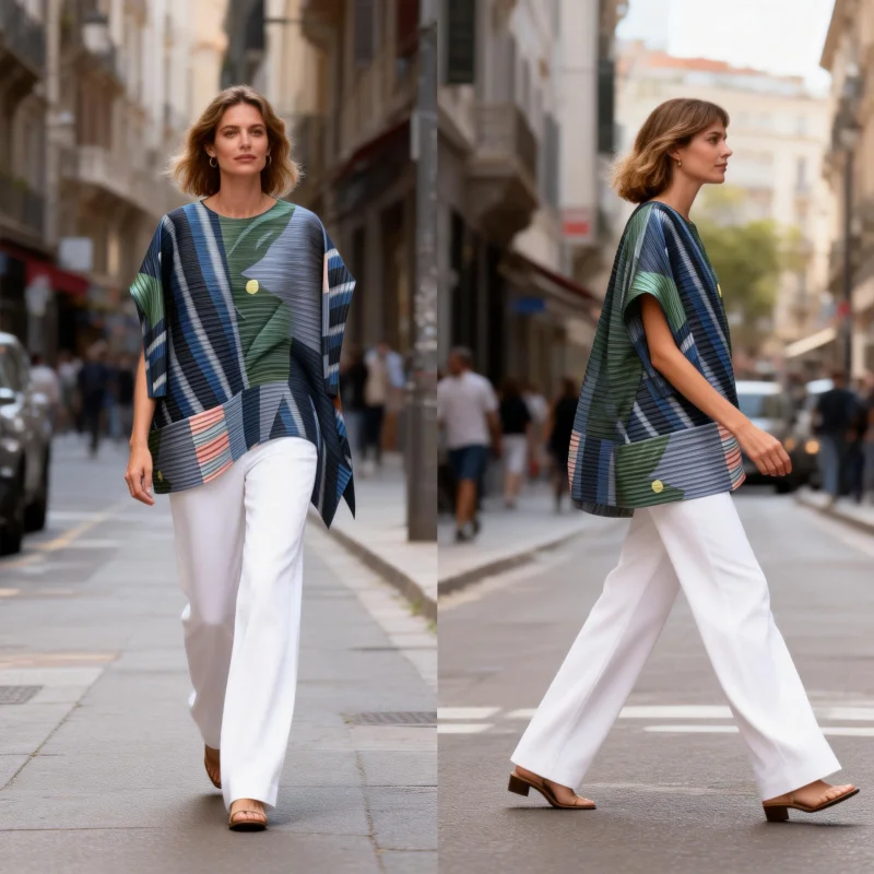 Miyake Pleated City Collage Round Neck Long Sleeved Dress
Miyake Pleated City Collage Round Neck Long Sleeved Dress