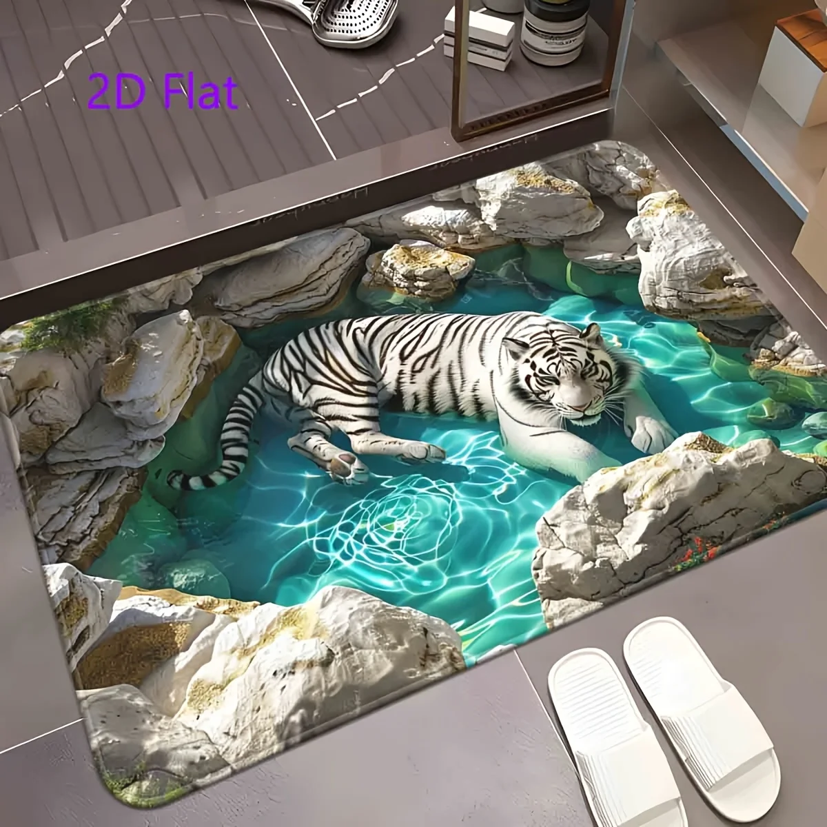 VIKAMA 3D Phantom Fish Pond Tiger Pattern Rug, Machine Washable, Non-Slip Absorbent Bath Mat, Door Mat, Home Decor
VIKAMA 3D Phantom Fish Pond Tiger Pattern Rug, Machine Washable, Non-Slip Absorbent Bath Mat, Door Mat, Home Decor