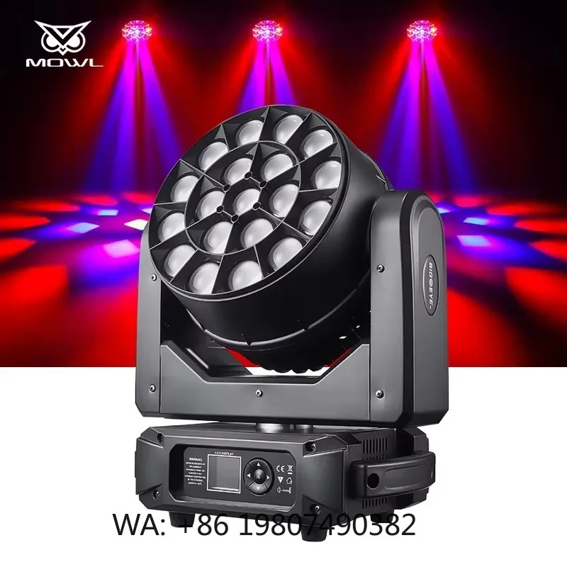 19x25W 4in1 RGBW Bee Eye LED Wash Moving Head Projection Light DMX Zoom for Bar Club Concert Stage Projection Effects
19x25W 4in1 RGBW Bee Eye LED Wash Moving Head Projection Light DMX Zoom for Bar Club Concert Stage Projection Effects