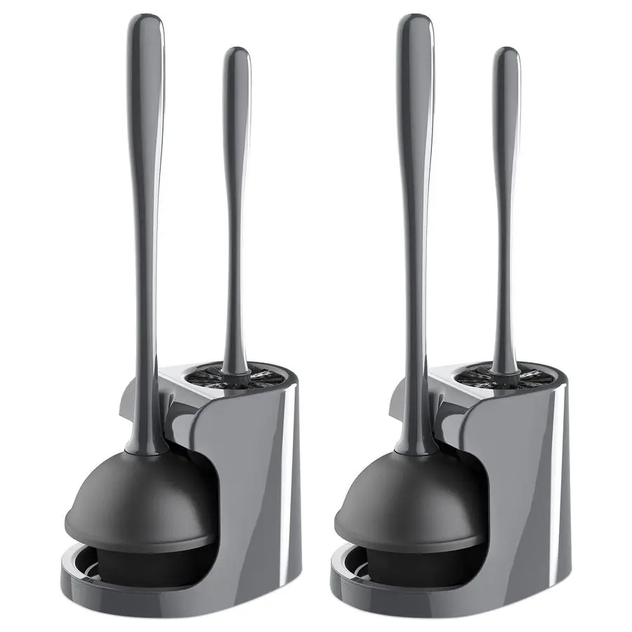 Toilet Plunger and Bowl Brush Combo for Bathroom Cleaning, Gray, 2 Sets
Toilet Plunger and Bowl Brush Combo for Bathroom Cleaning, Gray, 2 Sets