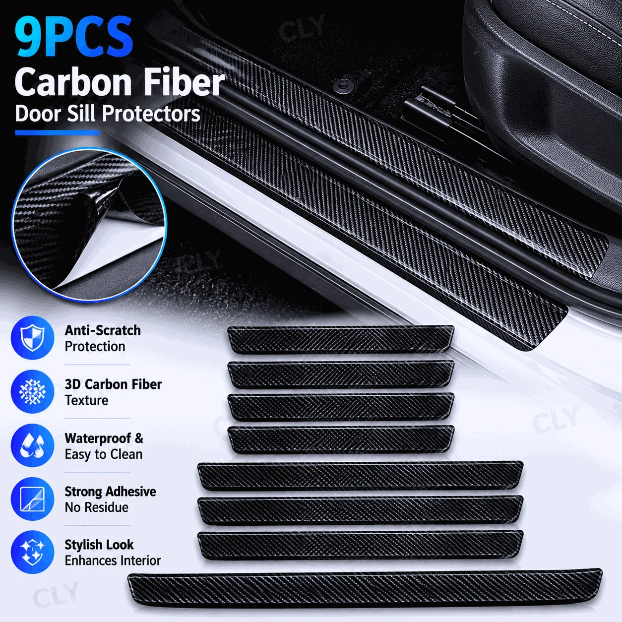 9pcs Carbon Fiber Car Door Sill Protectors: Vinyl Wrap Stickers for Maximum Protection car accessories
9pcs Carbon Fiber Car Door Sill Protectors: Vinyl Wrap Stickers for Maximum Protection car accessories