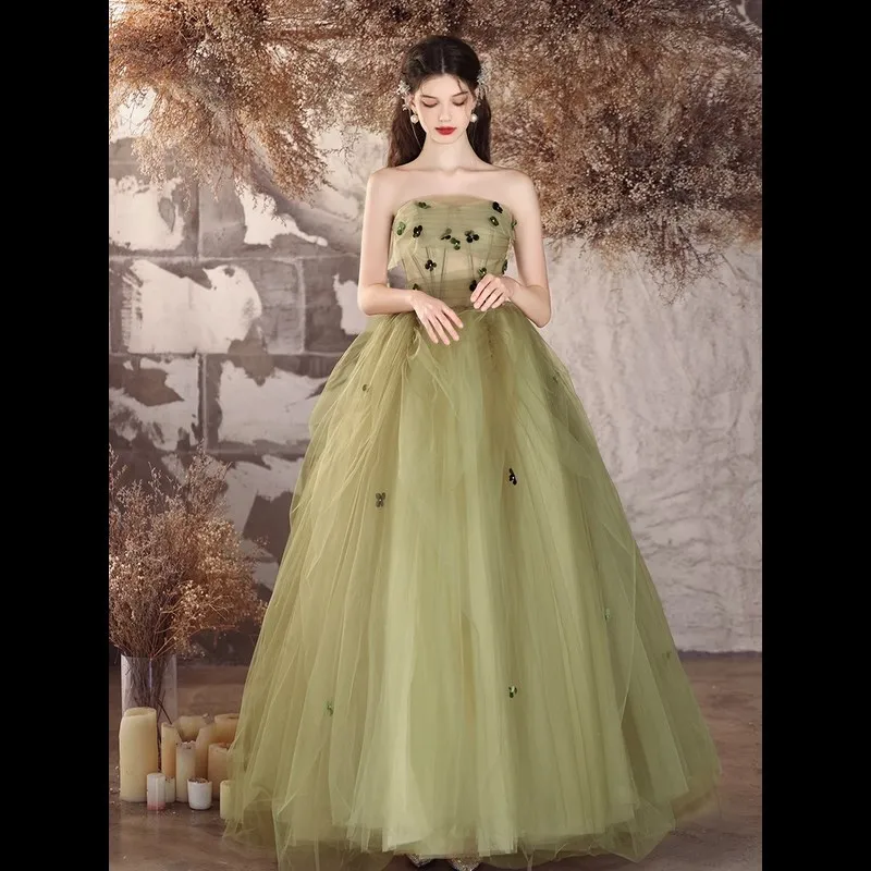 2026 Summer New Women's Sexy Strapless Banquet Evening Dress Fashionable Slimming Mesh Fluffy Skirt Long Backless Dress
2026 Summer New Women's Sexy Strapless Banquet Evening Dress Fashionable Slimming Mesh Fluffy Skirt Long Backless Dress
