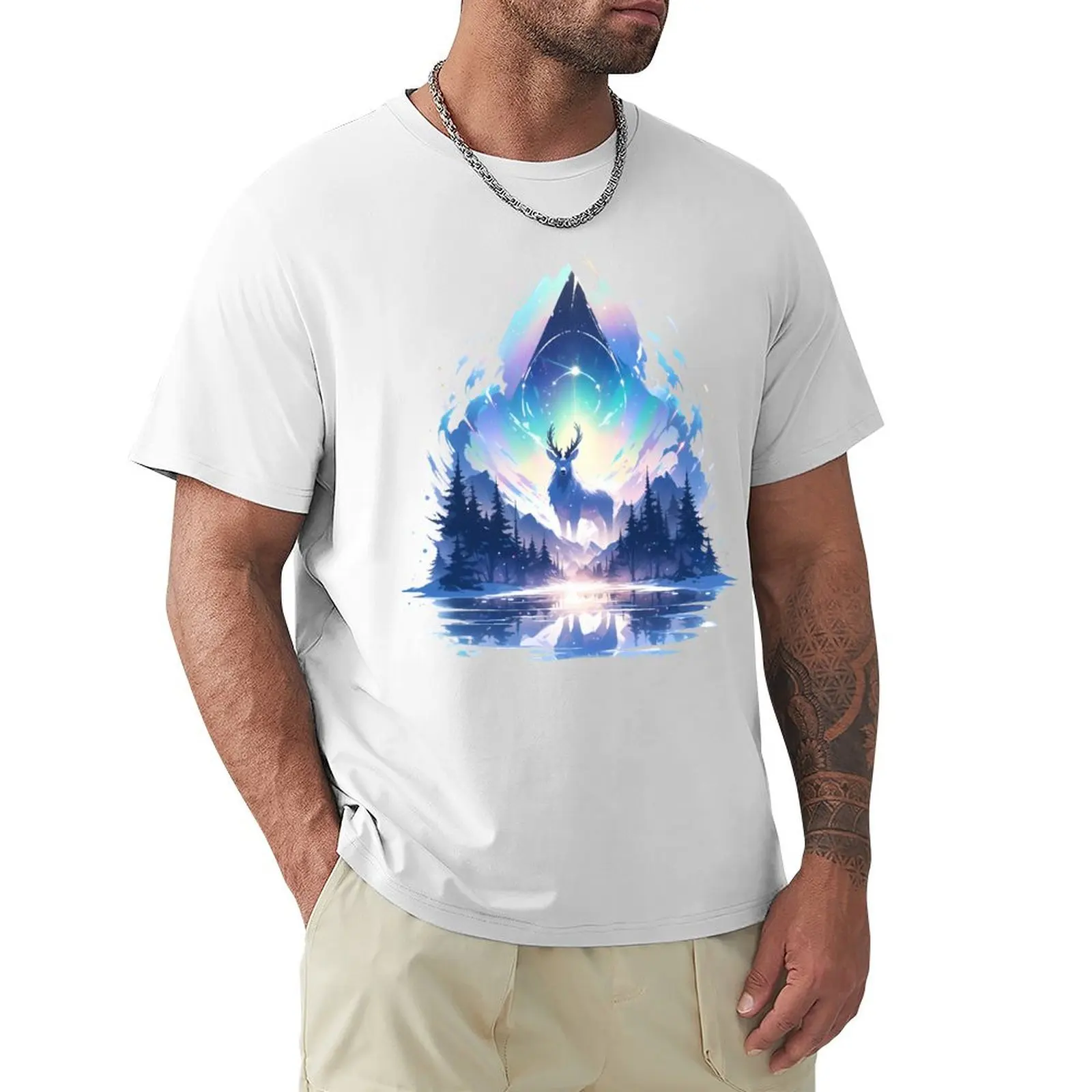 Aurora borealis with a majestic reindeer T-shirt cute clothes blacks mens funny t shirts
Aurora borealis with a majestic reindeer T-shirt cute clothes blacks mens funny t shirts