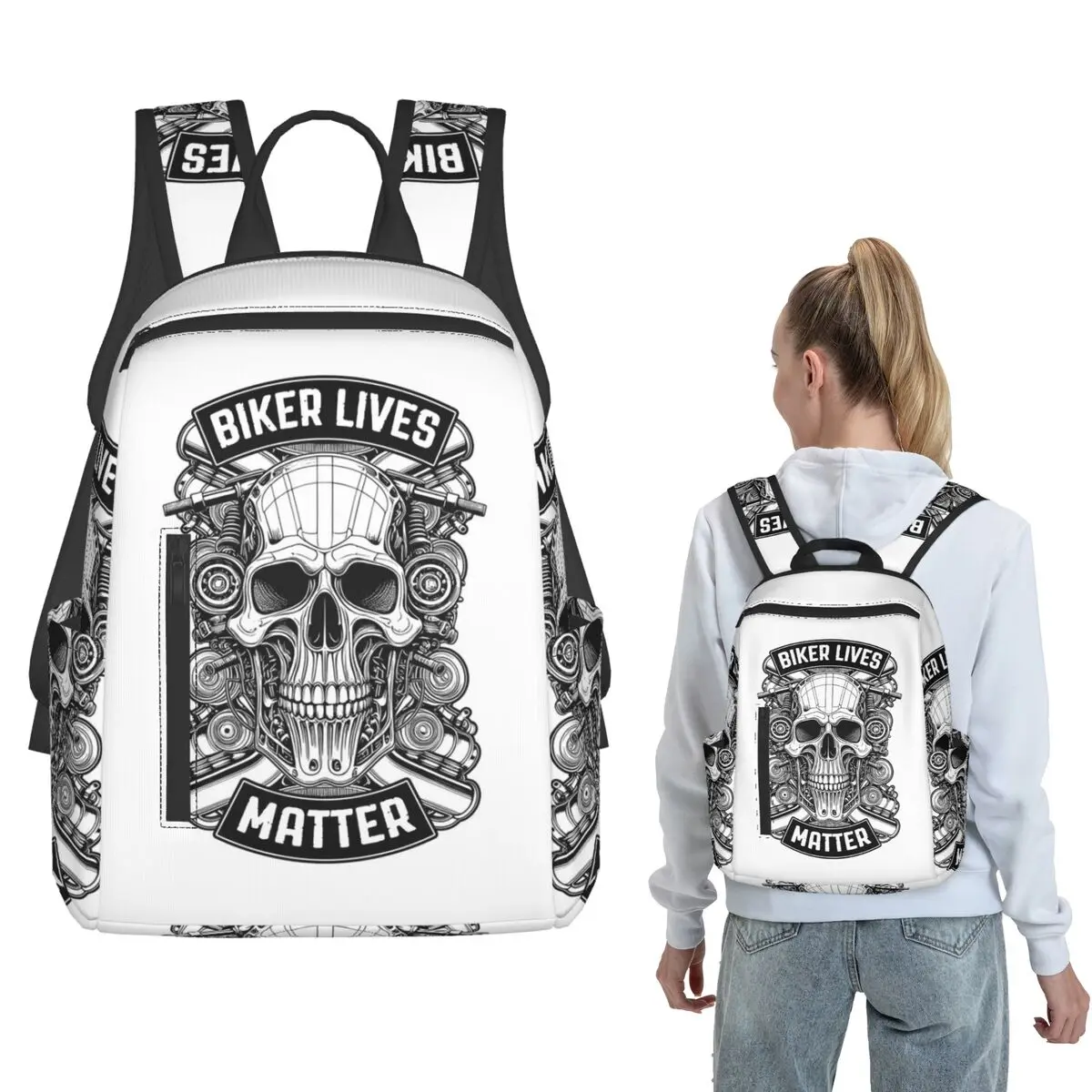 Biker Lives Matter Motorcycle Engine Biker Skull Rider Backpack Daypack Boys Girls BookBag School Bag Shoulder Bags Men Women
Biker Lives Matter Motorcycle Engine Biker Skull Rider Backpack Daypack Boys Girls BookBag School Bag Shoulder Bags Men Women