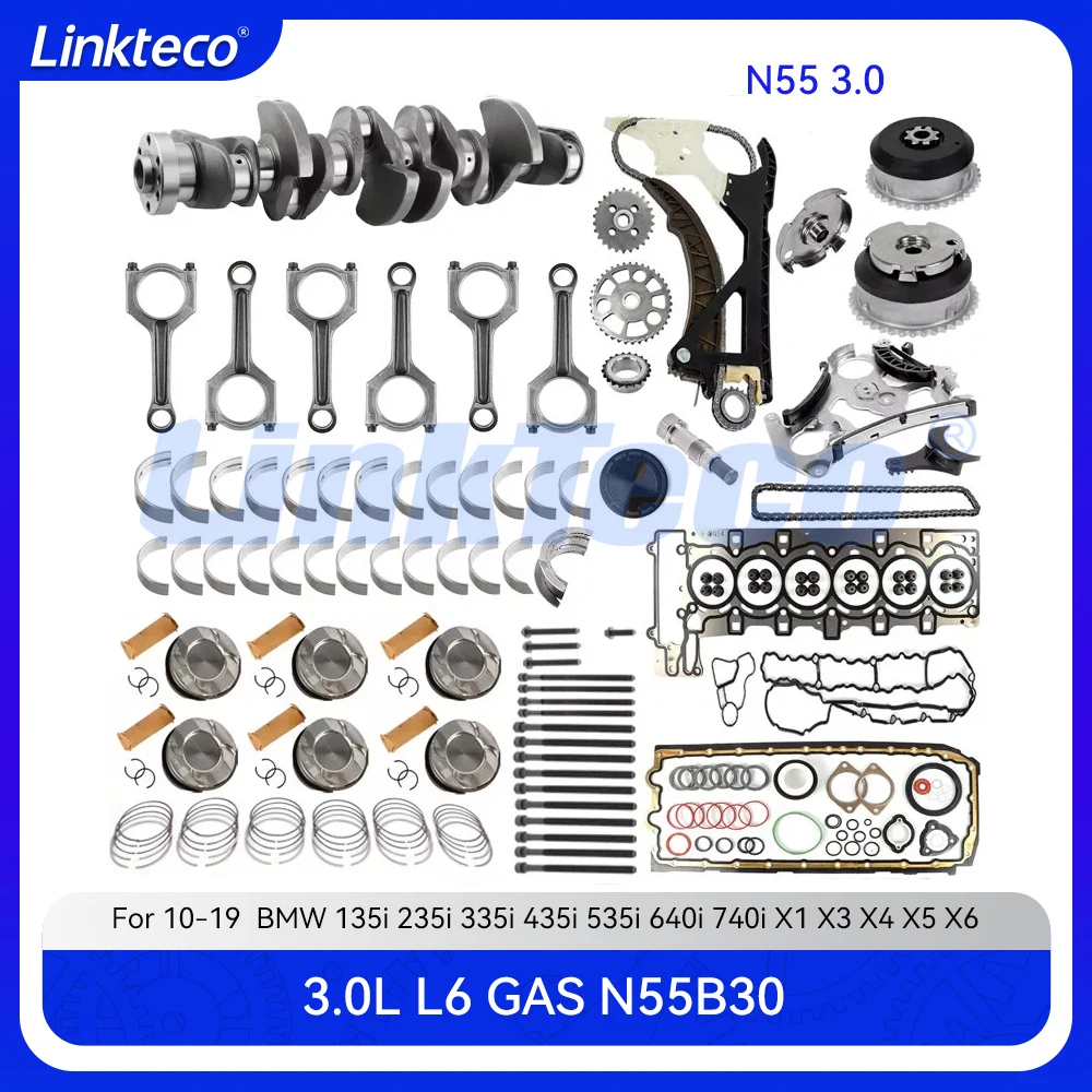 Комплект цепи ГРМ для ремонта двигателя, прокладка поршневого кольца, комплект подшипников коленчатого вала для 3,0 T L BMW 135i X1 X3 X4 N55 N55B30 3.0L
Комплект цепи ГРМ для ремонта двигателя, прокладка поршневого кольца, комплект подшипников коленчатого вала для 3,0 T L BMW 135i X1 X3 X4 N55 N55B30 3.0L