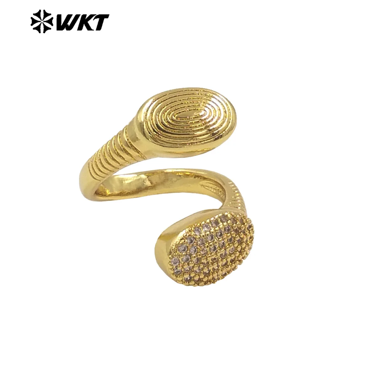 WT-MR032 18K Gold Plated Full Of Zircon Inlaid Snake Shaped Adjustable Double End Ring For Women Daily Decoration
WT-MR032 18K Gold Plated Full Of Zircon Inlaid Snake Shaped Adjustable Double End Ring For Women Daily Decoration