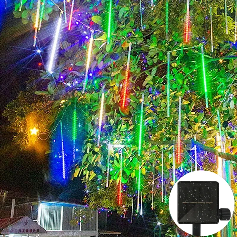 Solar Outdoor LED Meteor Shower Lights Falling Rain Drop Fairy String Light for Christmas Party Garden Holiday Decorations
Solar Outdoor LED Meteor Shower Lights Falling Rain Drop Fairy String Light for Christmas Party Garden Holiday Decorations