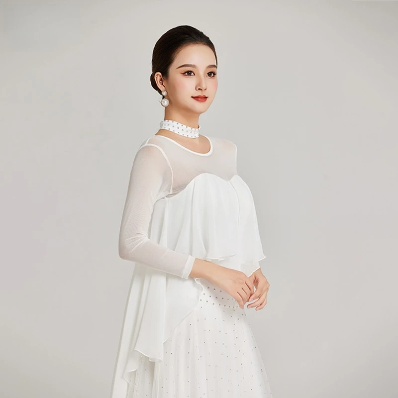 National Standard Dance Dress 2025 Practice Leotard Women's White Dance Top Professional Ballroom Dance Dress Modern Dance Top
National Standard Dance Dress 2025 Practice Leotard Women's White Dance Top Professional Ballroom Dance Dress Modern Dance Top