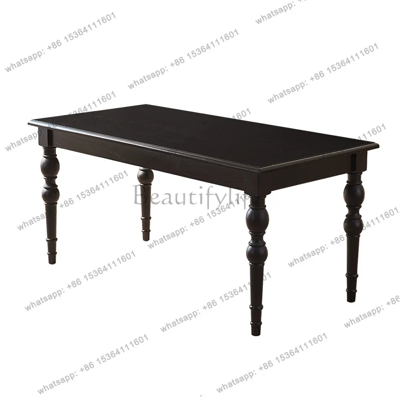 Retro solid wood dining table black rattan antique hotel high back dining chair
Retro solid wood dining table black rattan antique hotel high back dining chair