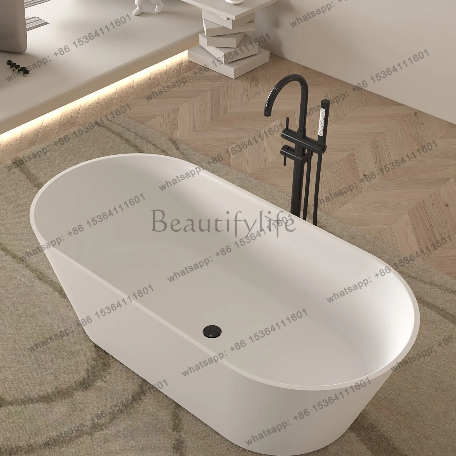 Artificial stone bathtub independent hotel small apartment deep bubble integrated bathtub
Artificial stone bathtub independent hotel small apartment deep bubble integrated bathtub