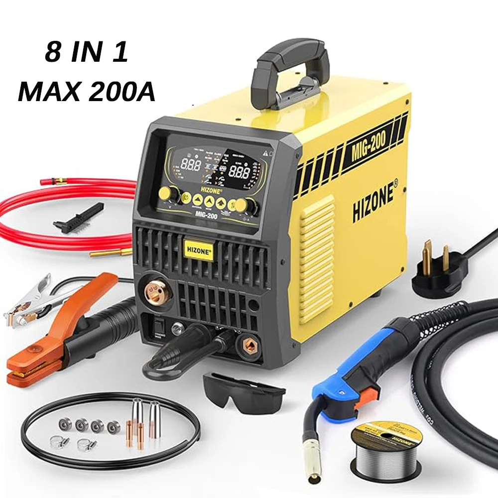 200A 8 в 1 алюминиевый сварочный аппарат MIG 2T 4T газовый MIG/безгазовый MIG/стак/пятно/подъемник TIG IGBT инвертор полуавтоматические сварочные инструменты 
200A 8 в 1 алюминиевый сварочный аппарат MIG 2T 4T газовый MIG/безгазовый MIG/стак/пятно/подъемник TIG IGBT инвертор полуавтоматические сварочные инструменты