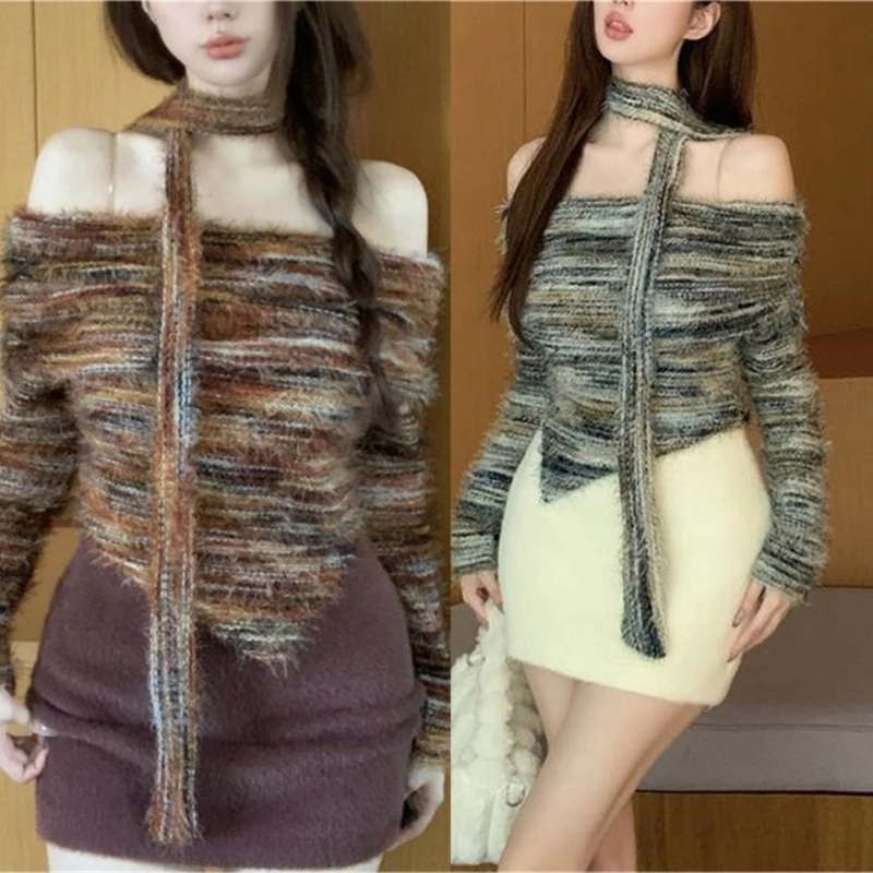 Elegant Off Shoulder Sweater Women's Long Sleeve Pullover with Belt for Party N7YE
Elegant Off Shoulder Sweater Women's Long Sleeve Pullover with Belt for Party N7YE