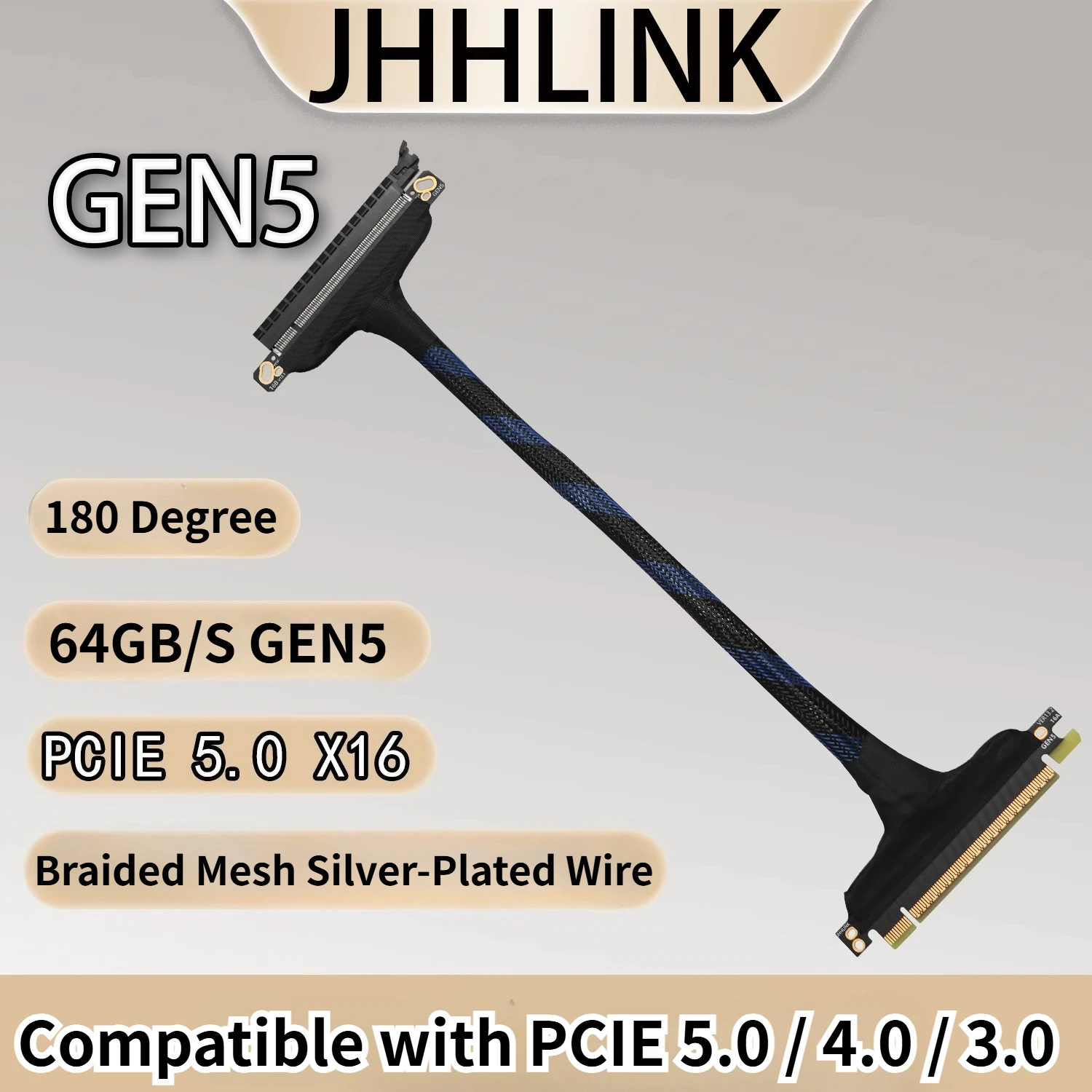 PCIe 5.0 x16 Extension Cable PCI-E Gen5 Server AI Silver-plated Lossless Soft Cable GPU Adapter Cable for RTX 5090 Graphics Card
PCIe 5.0 x16 Extension Cable PCI-E Gen5 Server AI Silver-plated Lossless Soft Cable GPU Adapter Cable for RTX 5090 Graphics Card